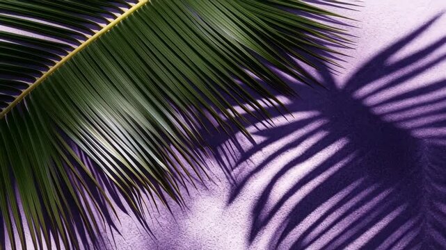 palm tree leaf with water