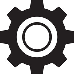 Gear Rotation Silhouette in Black | Industrial Cog Icon Illustration Vector Format
