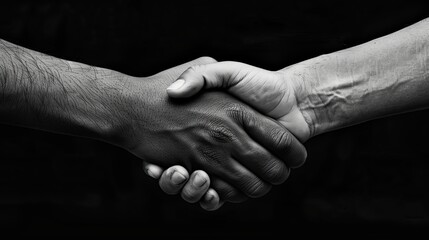 Closeup of two businessmen shaking hands, showing respect and collaboration in business partnership