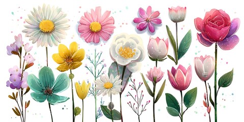 Vibrant Watercolor Floral Collection Stunning Botanical Art Prints