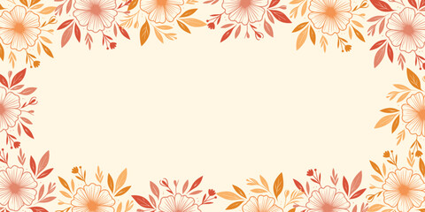 Obraz premium minimal abstract floral wallpaper with botanical floral vibe.poster and invitation background for greeting card and textile layout
