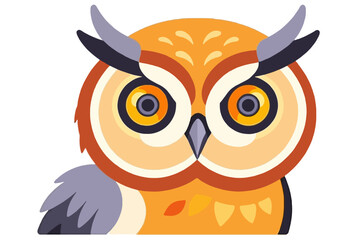 Fototapeta premium Cute Cartoon Owl Illustration-Adorable Bird with Big Eyes-Orange and Brown Owl Design-Whimsical Animal Art-Perfect for Children's Decor-Owl Graphic