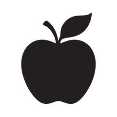 Apple fruit silhouette vector icon.