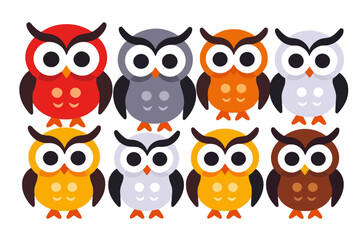 Cute Colorful Owl Cartoon Illustration- Whimsical Owl Vector Art- Owl Themed Design for Kids- Owl Graphic for Print and Digital Projects- Kawaii Owl Characters