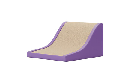 Stylish Purple and Beige Cat Scratcher with a Modern Curved Design for Feline Fun
