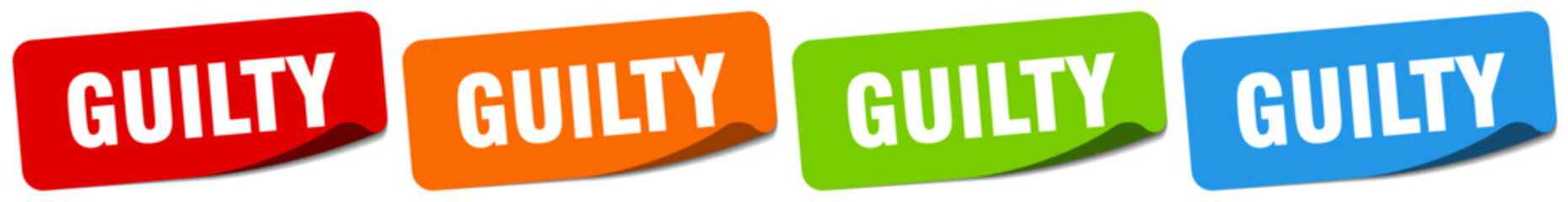 guilty sticker. guilty sticker set on white background