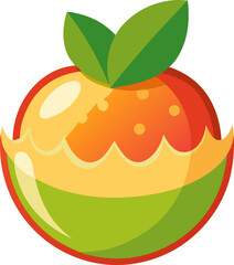single Custard fruits vector icon , white background  