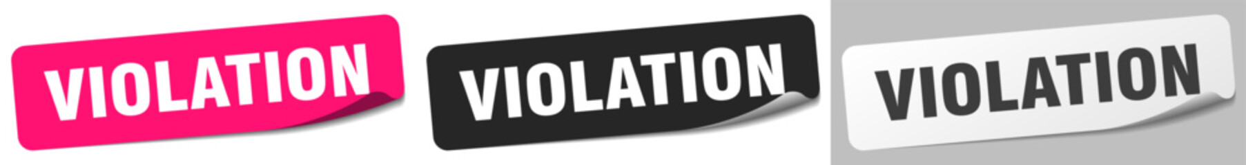 violation sticker. violation sticker set on white background