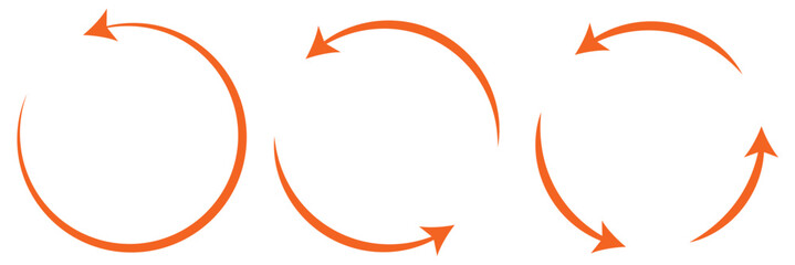  Set of circle arrow icon. Rotate arrow and spinning loading symbol. Circular rotation loading elements, redo process. Vector set of circle arrows isolated on white background. 