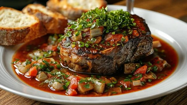 osso buco with gremolata italian cuisine video