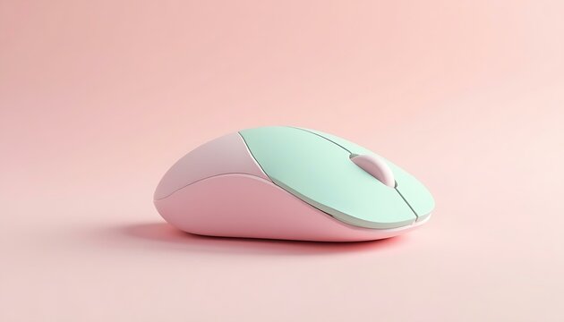Pink and mint computer mouse wireless technology device input peripheral modern design