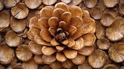 A close-up of a pine cone reveals intricate details of its texture and form, highlighting the natural beauty and organic structure of this timeless botanical specimen.