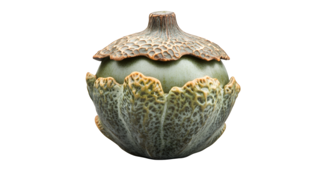 Oak acorn with cap isolated on transparent background 