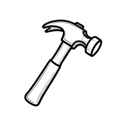 Iron hammer sketch with head and shaft outline, solid yellow fill, transparent background.