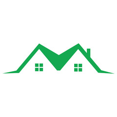 Green house roof logo vector illustration