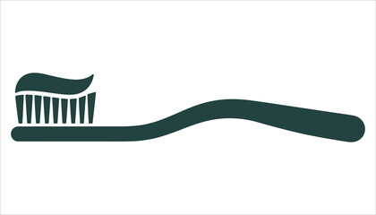 Toothbrush with Toothpaste Icon Vector Illustration

