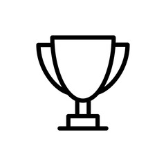 Trophy icon in outline style representing achievement, winner status, award, success, or championship recognition.