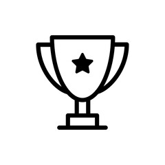 Trophy icon in outline style representing achievement, winner status, award, success, or championship recognition.