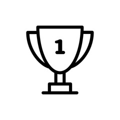 Trophy icon in outline style representing achievement, winner status, award, success, or championship recognition.