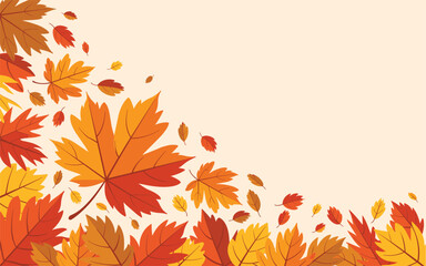 Fototapeta premium Autumn Leaves Background Fall Foliage Vector Illustration