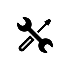 Support, maintenance icon symbolizing tools, repair, fixing, and mechanical work for UI, service, or industrial design.