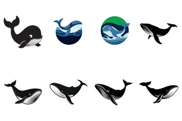 Obraz premium Cute and Realistic Whale Vector Set for Graphic Designers