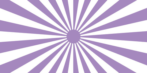 Abstract dynamic radial burst pattern with alternating porple and white spiraling rays. Dynamic sense of energy, reminiscent of retro posters or optical art. Sunburst background.