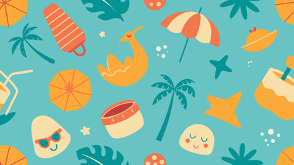 Summer vacation tropical pattern design