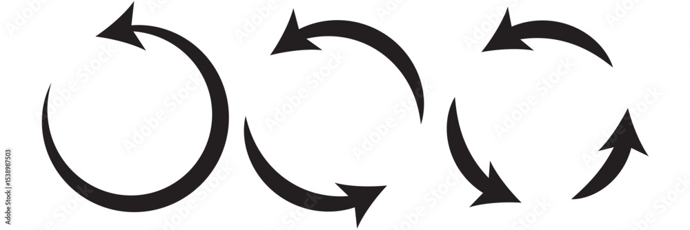 Aufkleber set of circle arrow vector icons. recycling icon. circular vector arrows. refresh and reload arrow i