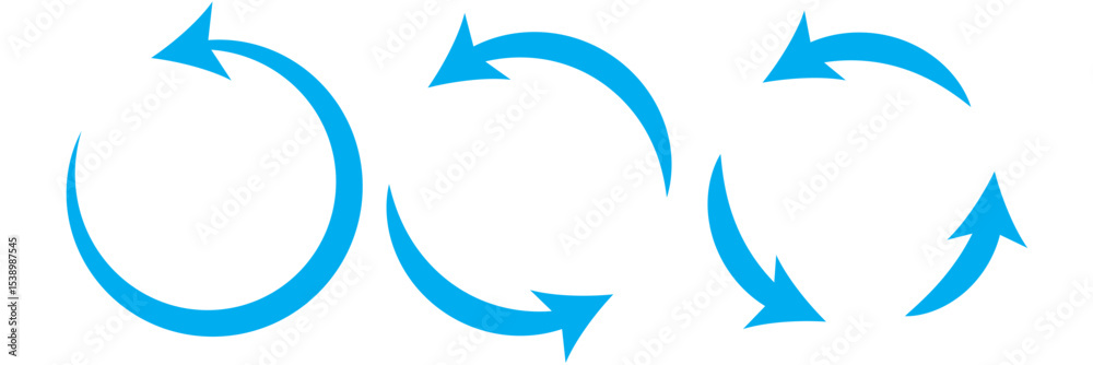 Poster set of circle arrow vector icons. recycling icon. circular vector arrows. refresh and reload arrow i