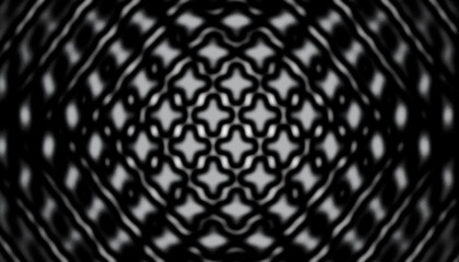 Black and white abstract pattern with geometric ripple and optical illusion