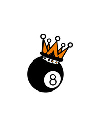 couronne boule numero 8 noir billard