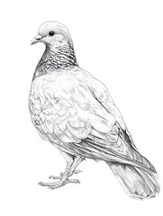 Fototapeta premium Elegant Pigeon Engraving
