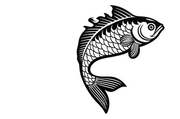 Collection of bass fish, fish club logo design, vector illustration.
