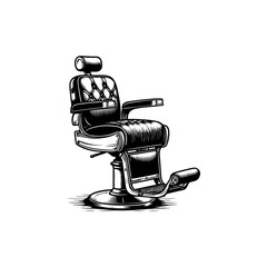 Barber chair illustration on white background. Design element for poster, emblem, sign, badge. Vector illustration