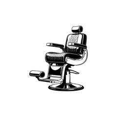 Barber chair illustration on white background. Design element for poster, emblem, sign, badge. Vector illustration
