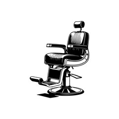 Barber chair illustration on white background. Design element for poster, emblem, sign, badge. Vector illustration
