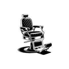 Barber chair illustration on white background. Design element for poster, emblem, sign, badge. Vector illustration