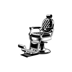 Barber chair illustration on white background. Design element for poster, emblem, sign, badge. Vector illustration