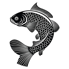 fish logo vector icon, simple fish silhouette logo template