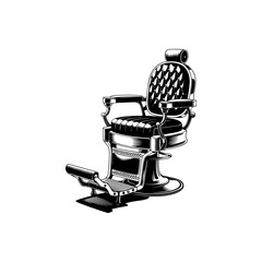 Barber chair illustration on white background. Design element for poster, emblem, sign, badge. Vector illustration