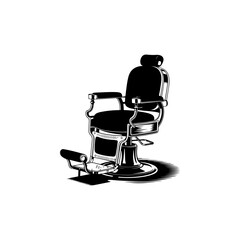 Barber chair illustration on white background. Design element for poster, emblem, sign, badge. Vector illustration