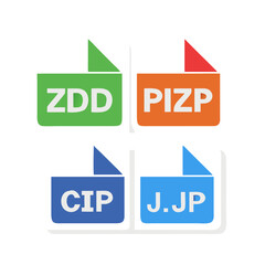 vector set of stickers labels