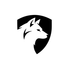 wolf head sign. Design element for sport team logo, emblem, badge, mascot.