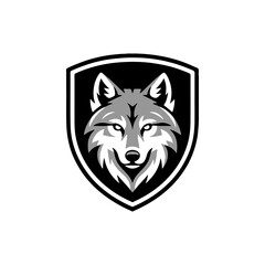 wolf head sign. Design element for sport team logo, emblem, badge, mascot.