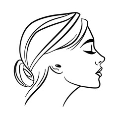 makeup logo black line art vector silhouette