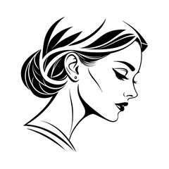 makeup logo black line art vector silhouette