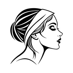 makeup logo black line art vector silhouette