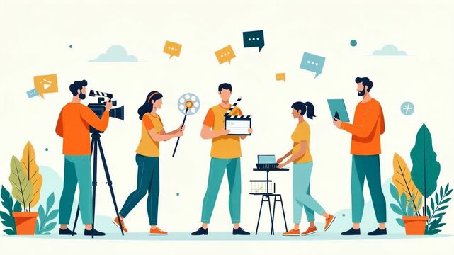 Film Crew Making a Short Movie