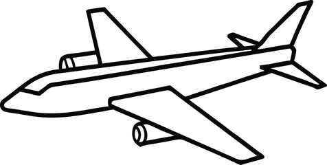 airplane line art  silhouette vector